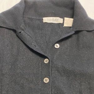 TseSay | 100% Pure Cashmere Black Long Sleeve with Collar